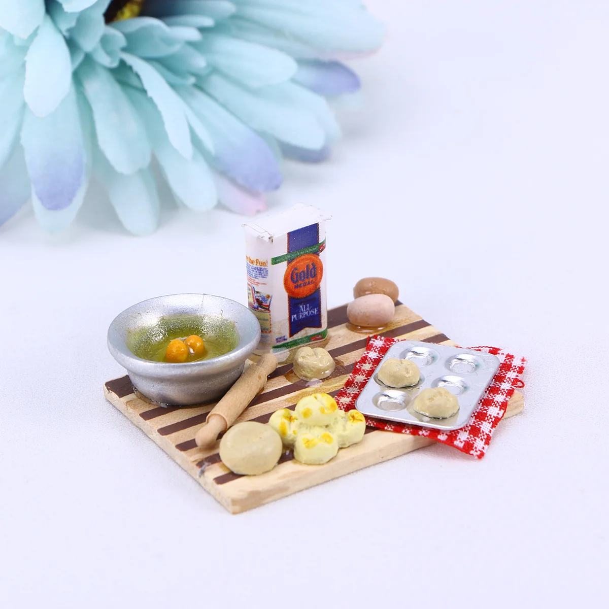 

1:12 Mini House On Board Furniture Mode L Pastry Station Eggs Food Kitchen Bamboo Miniature Milk Bread