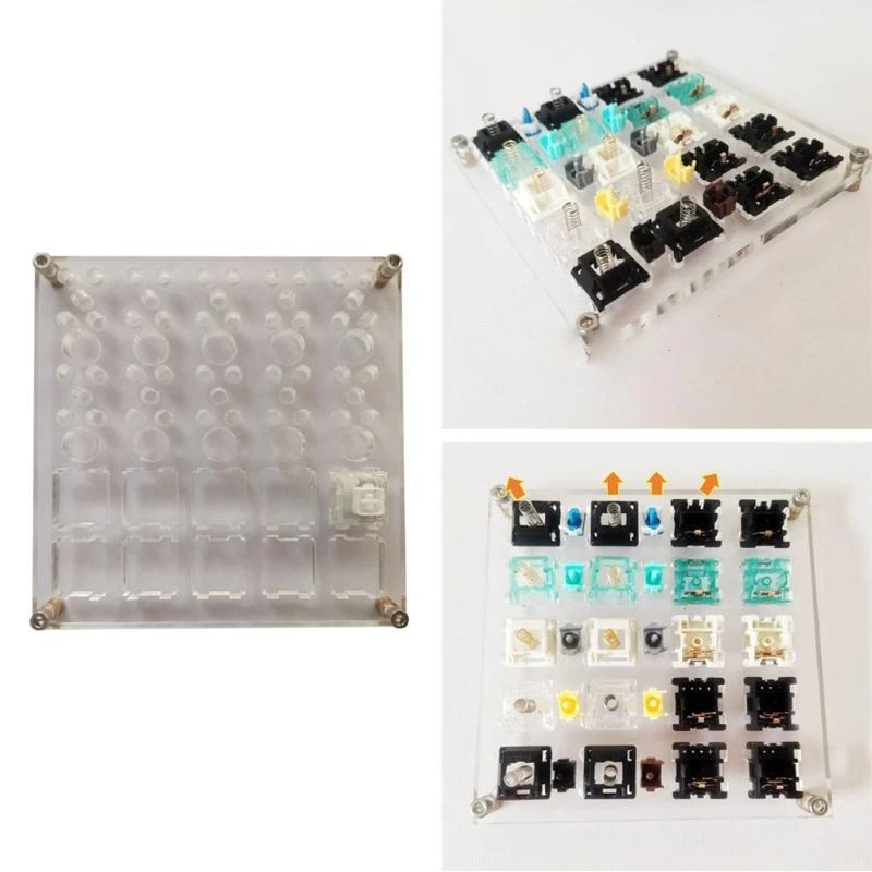 

2-in-1 Acrylic Board for Lubricate Switch Mechanical Keyboard Switch Tester Base DIY Tool Lube Modding Station best sale