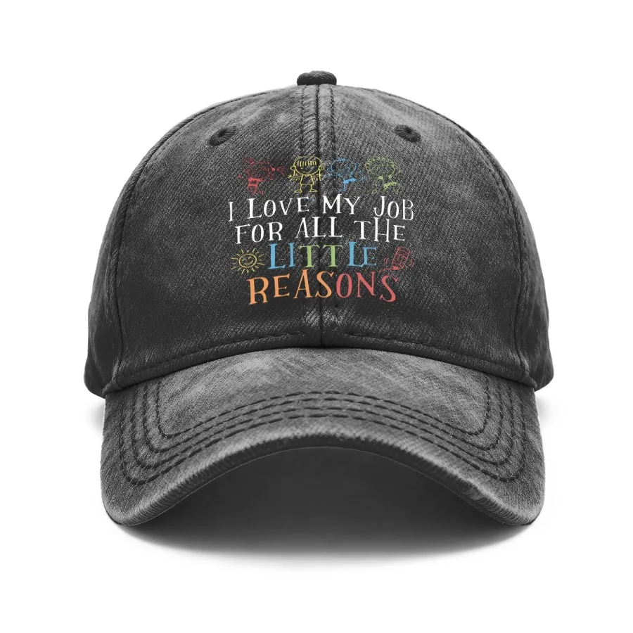 1 Vintage Washed Unisex Baseball Cap with Colorful Text Art Design That Says 