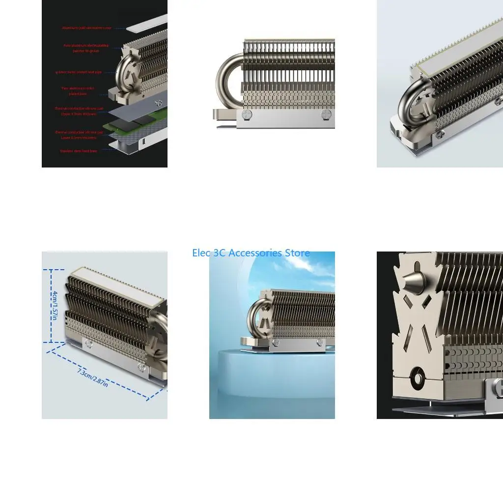Y51A Keep Cooling HR-09 2280 Heatsink Vest 6mm Heat Pipe Silicone Thermal SSD Cooler