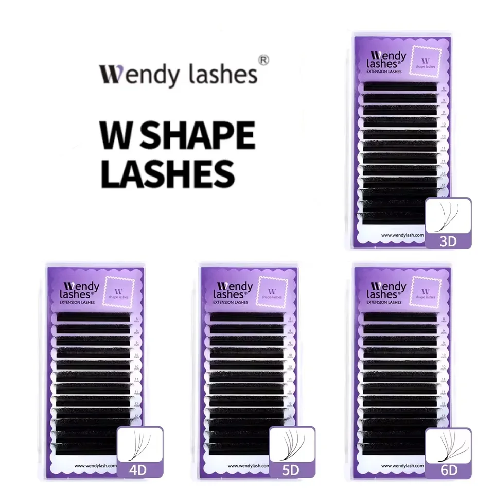 웬디 W 모양 Cilios D 컬 3D/4D/5D/6D 속눈썹 연장 메이크업 용품 고품질 자연스러운 가짜 속눈썹