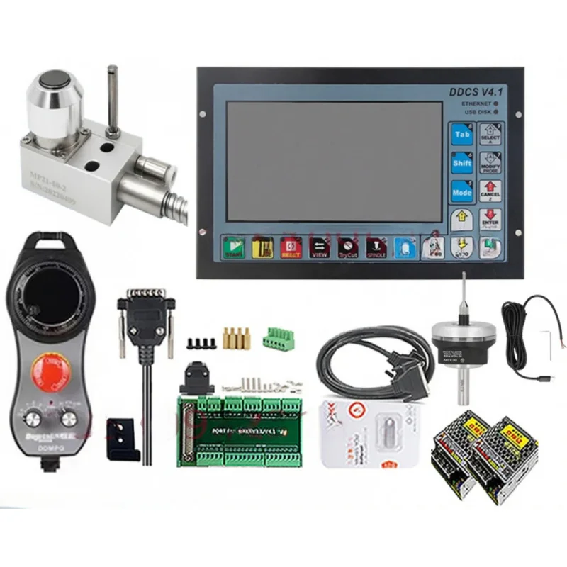 Ddcs V4.1 3-axis 4-axis Cnc Controller Kit G-code Cnc Control System Supports Mpg Tool Setting Instrument Mp21-10-2, 3d Probe