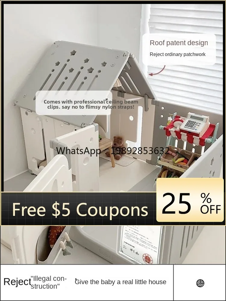 

ZZ Swing and Slides Fence Small House Baby Game Protective Grating Baby Children's Playground Ground Indoor Home