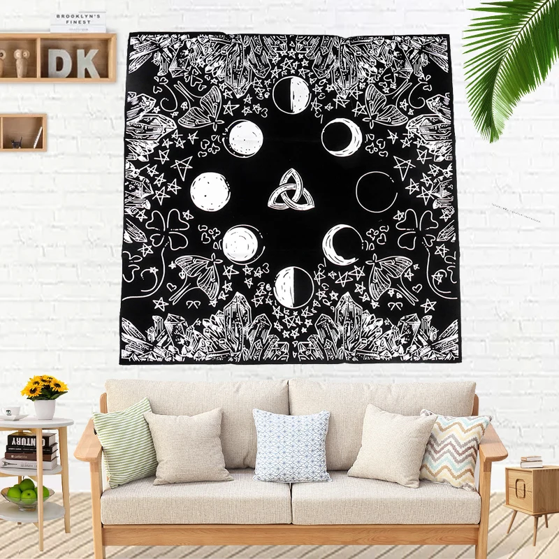 Mantel de terciopelo para Altar Tarob, tela de astrología, juego de mesa de adivinación, suministros de brujería, amante de cristal de Luna