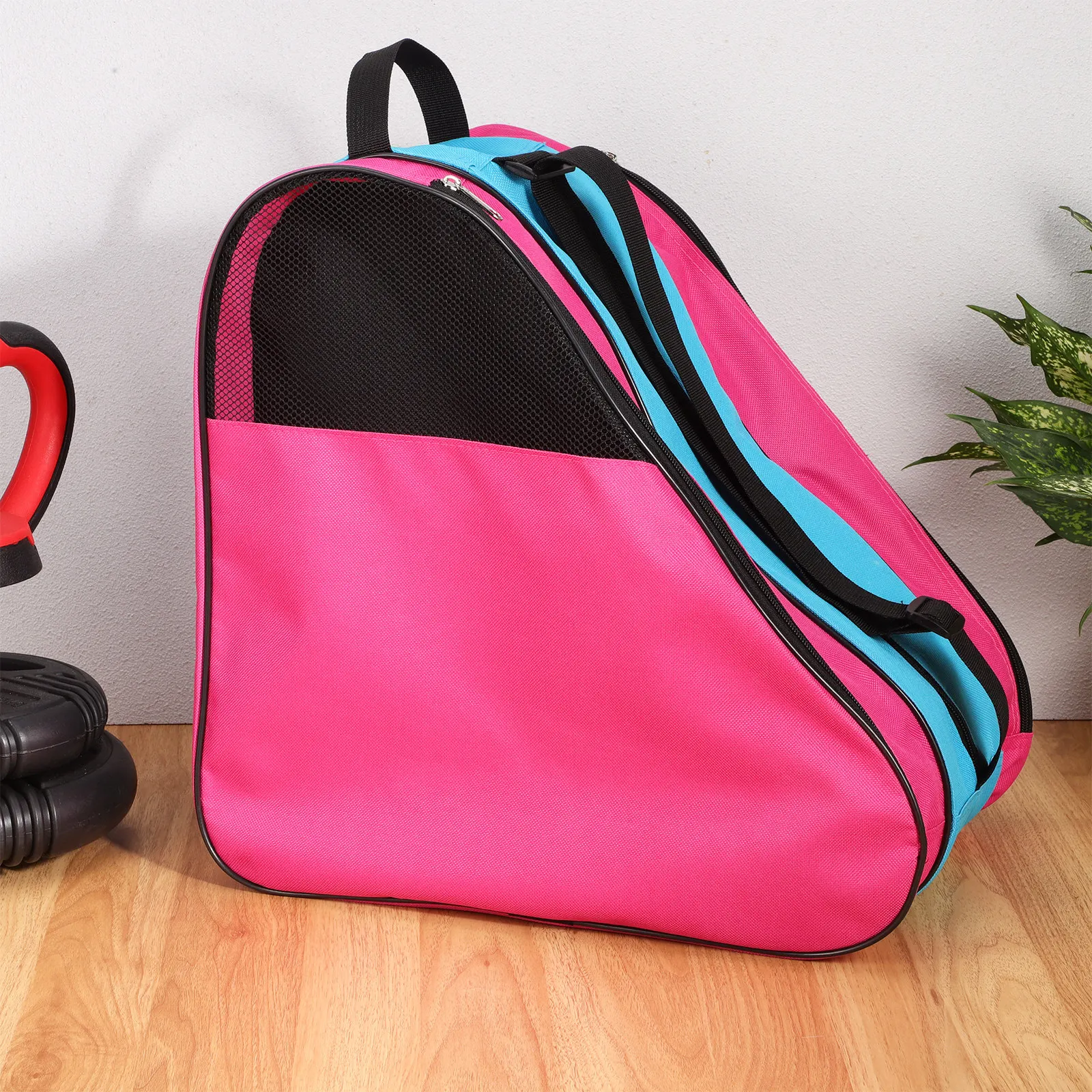 

Kids Roller Skate Backpack Minimalist Style Skating Shoe Bag Large Ice Skate Bag Fits Inline Skates Protective Gear Sturdy