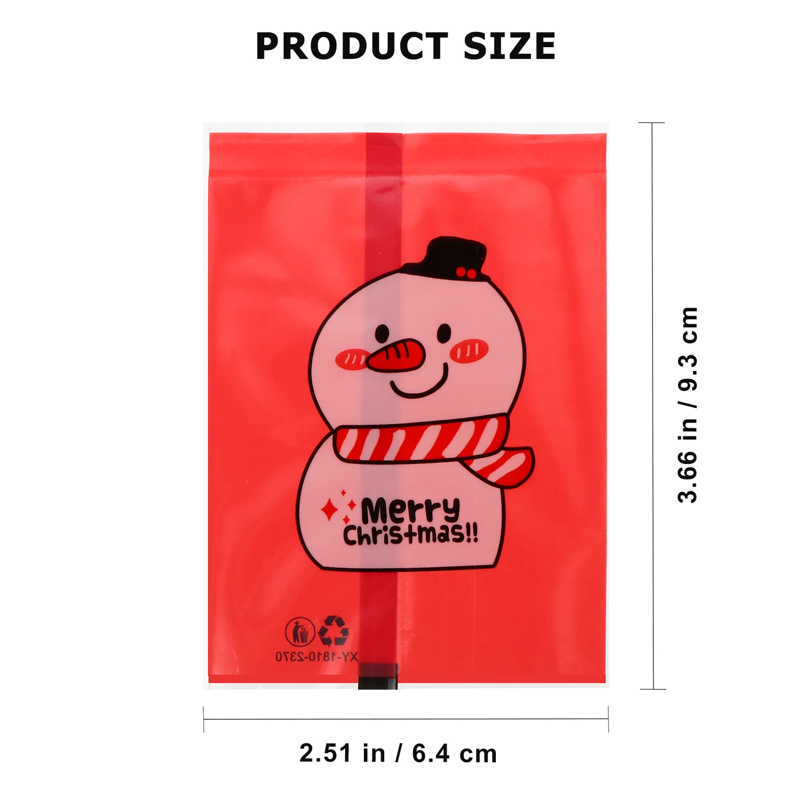 

100Pcs Heat Seal Christmas Candy Bags Gift Wrapping Biscuit Bags Festive Santa Snowman Design for Holiday Treats