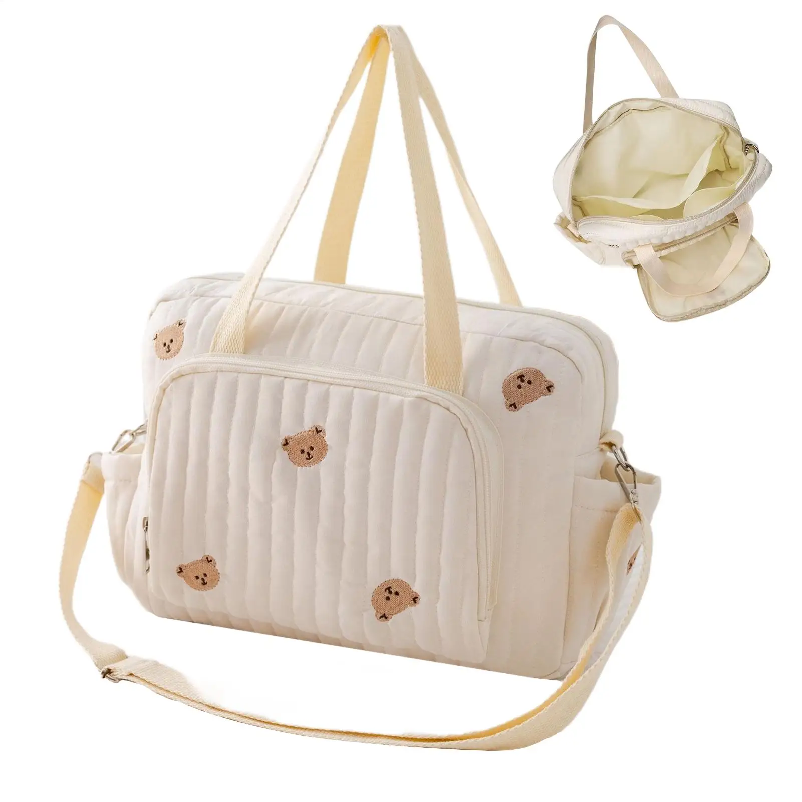

Diaper Tote Bag Waterproof Maternity Nappy Bags Wide Opening Travel Messenger Crossbody Bag Baby Nappy Bag Travel Storage Bag