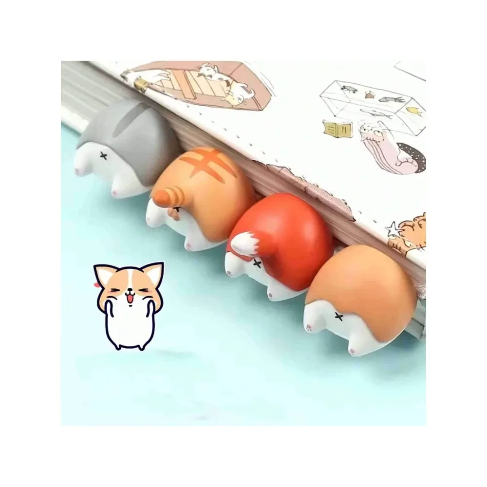 Cute Cartoon Cat Dog Hamster Fox Ass Bookmarks Kawayi Novelty Book Reading Item Creative Gift For Kids Children Stationery