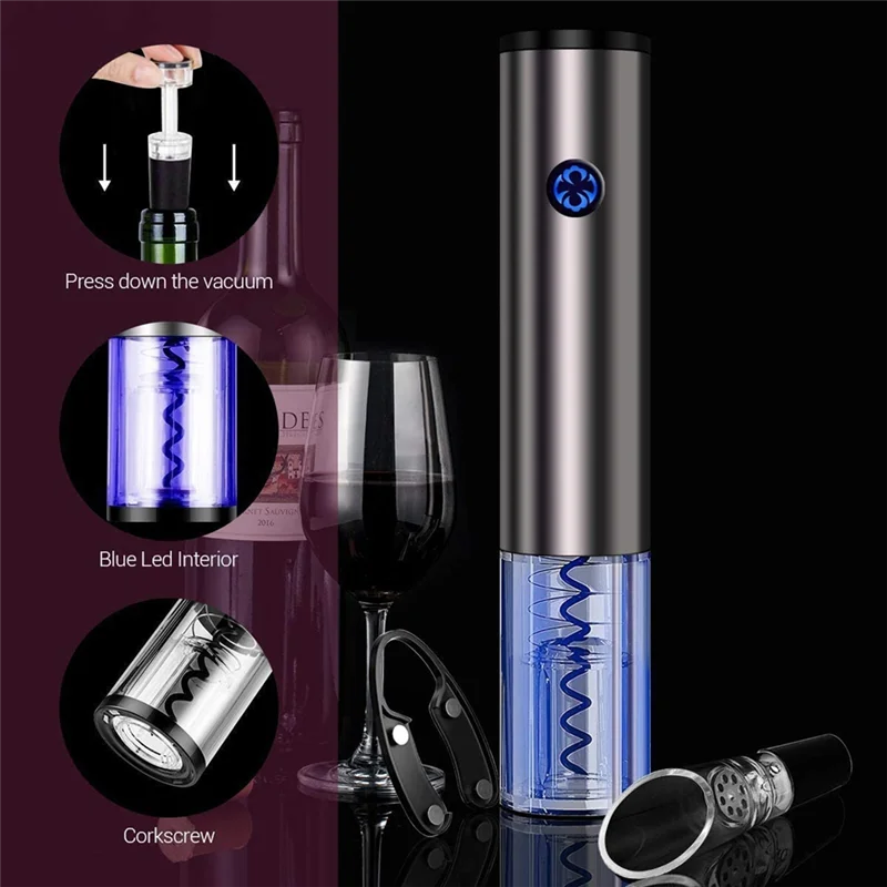 

Electric Wine Opener Automatic Bottle Opener with 2-In-1 Aerator Pourer Foil Cutter Gadgets Bottle Opener