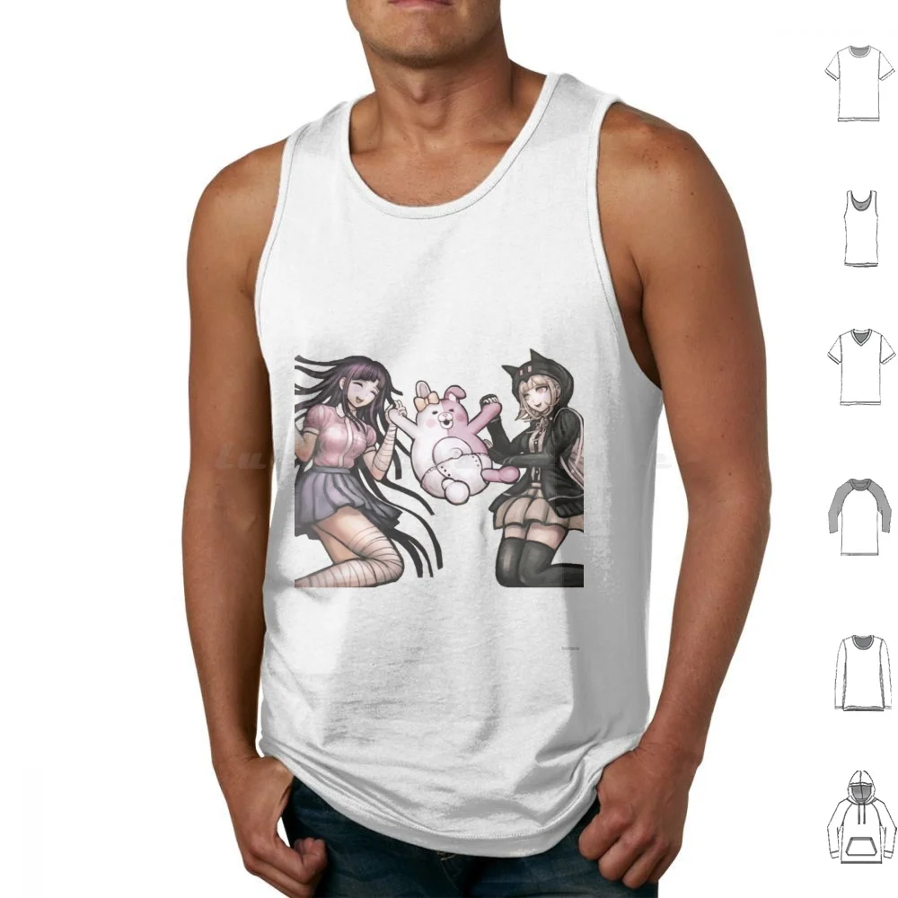 Chiaki Nanami And Mikan Tsumiki Tank Tops Print Cotton Dangan Ronpa Danganronpa Nanami Tsumiki Sdr2 Super Dangan