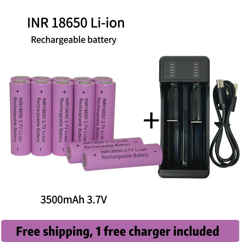 Free Shipping 18650 charger 3.7v Rechargeable Battery 3500mAh 25A 18650Battery Lithium Ion Power Battery for electric tool