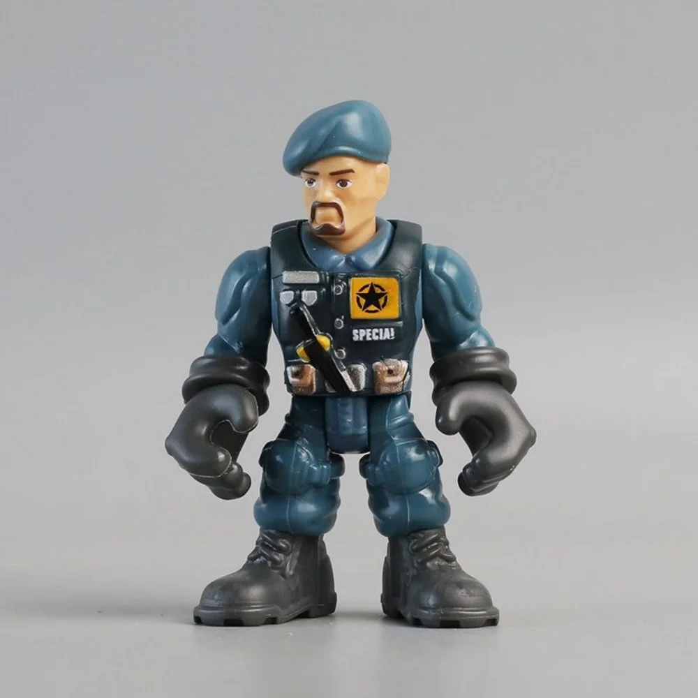 6 pièces/ensemble Q Version guerrier Elite Force militaire figurine jouets 8 cm terroriste SWAT équipe soldats pour les enfants jouant cadeau