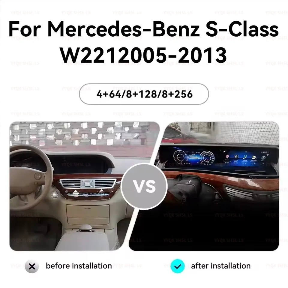 For Mercedes-Benz S W221 2005-2013 Android Car Radio Multimedia Video Wireless Carplay Autoradio Stereo GPS Navigation Head Unit
