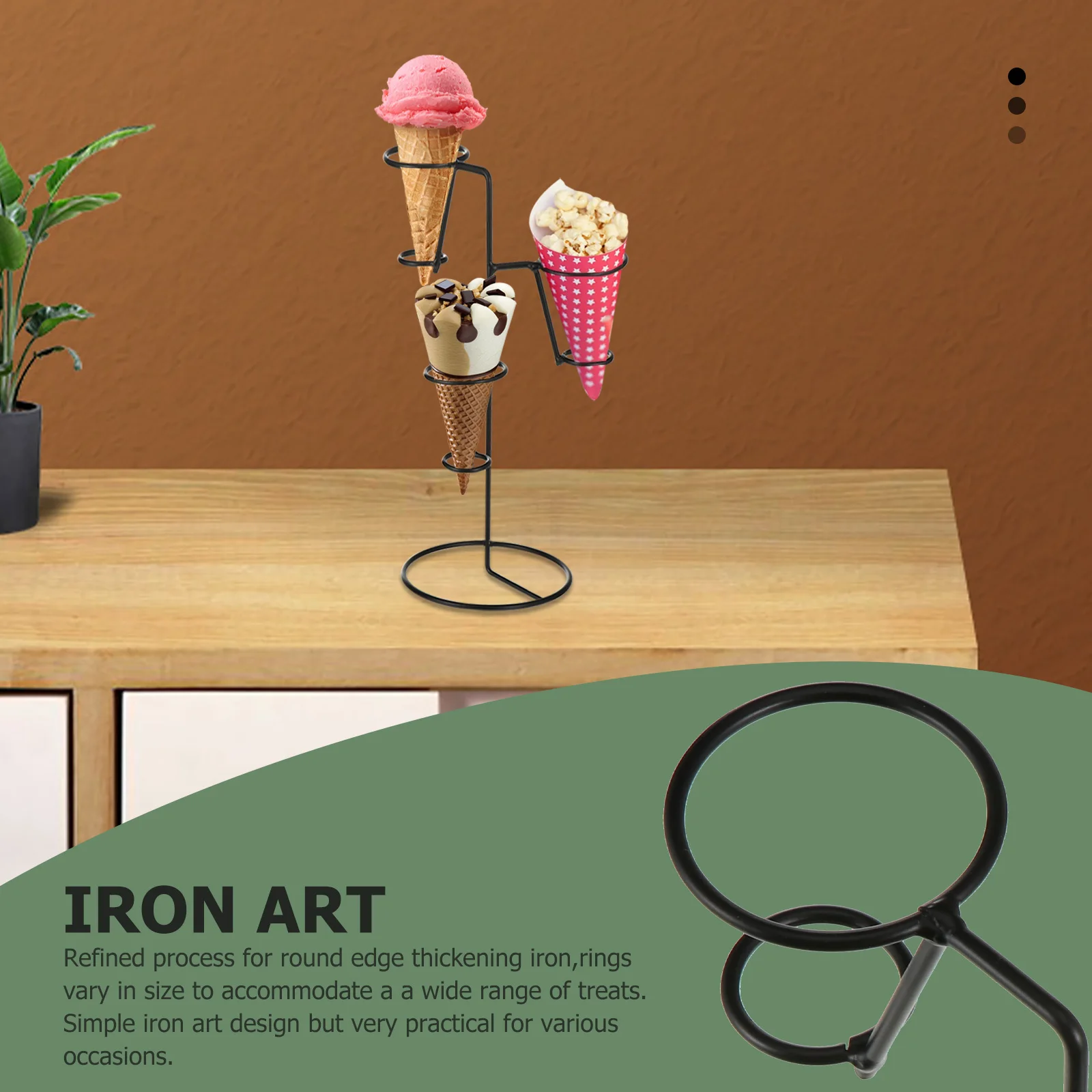 

Ice Cream Stand Metal Iron Cone Holder For Dessert Party Baking Cooling Rack Display Stand Kitchen Bar Tool