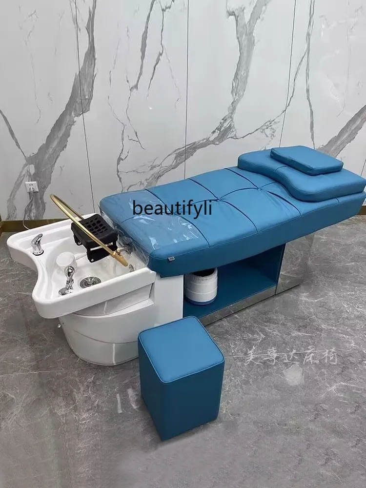 Beauty Head Therapy for Hair Salon Thai Bed Barber Shop Water Circulation Fumigation Flat Lying Flushing Bed