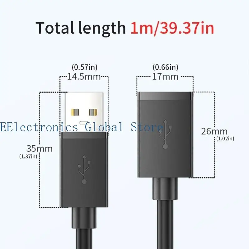 462B تمديد كابل USB USB2.0 تمديد كابل USB ذكر إلى أنثى تمديد الكابلات #6