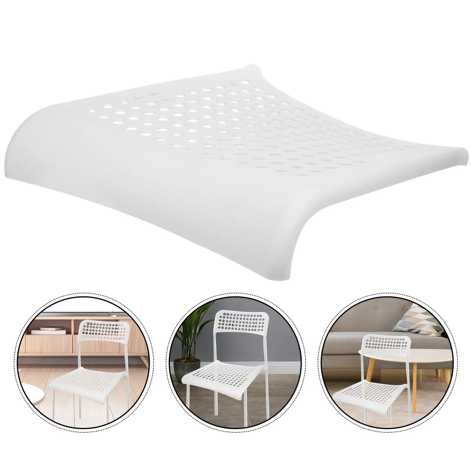 Pegboard Chair Seat Board Plastic Waterproof Replacement 15.5x14x3 Inch Breathable Dining Kitchen Office Chair Pad Seat Support