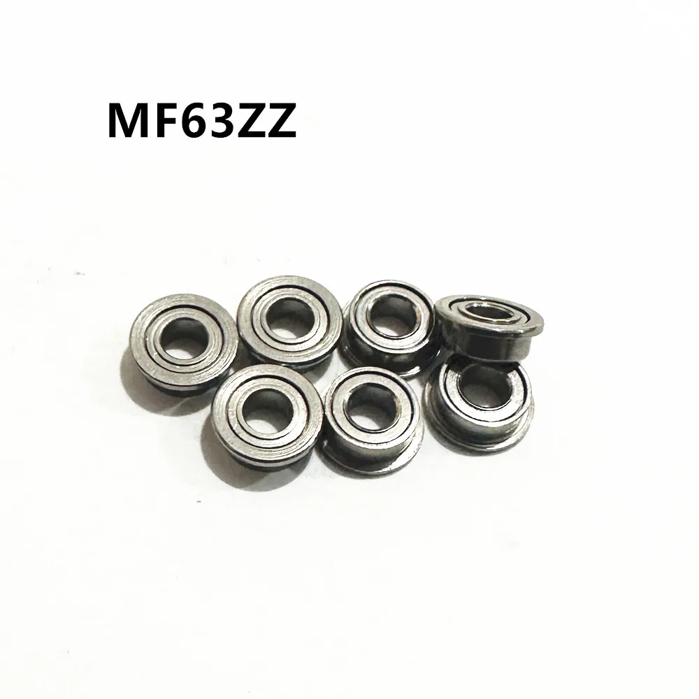 MF63ZZ 3x6x2.5mm Flange Bearings Miniature Deep Groove Ball Bearing With Lips