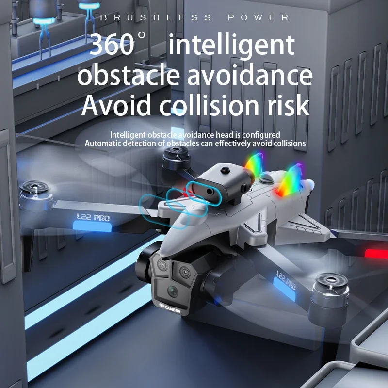 L22 Pro الطائرة بدون طيار ستة محاور التحكم عن بعد مقبض الطائرات HD 8K التصوير الطائرات بدون طيار التدفق البصري الارتفاع تثبيت ألعاب هليكوبتر الهدايا