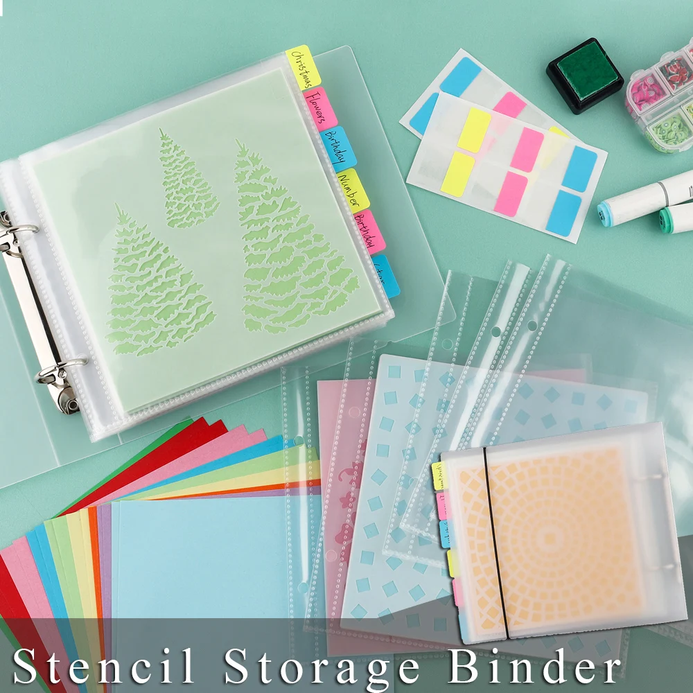 

6X6 Inches Stencil Storage Binder/Cover/Backing Cards for Stamp Cutting Dies Organizer Folder Craft Diy Tool New 2023