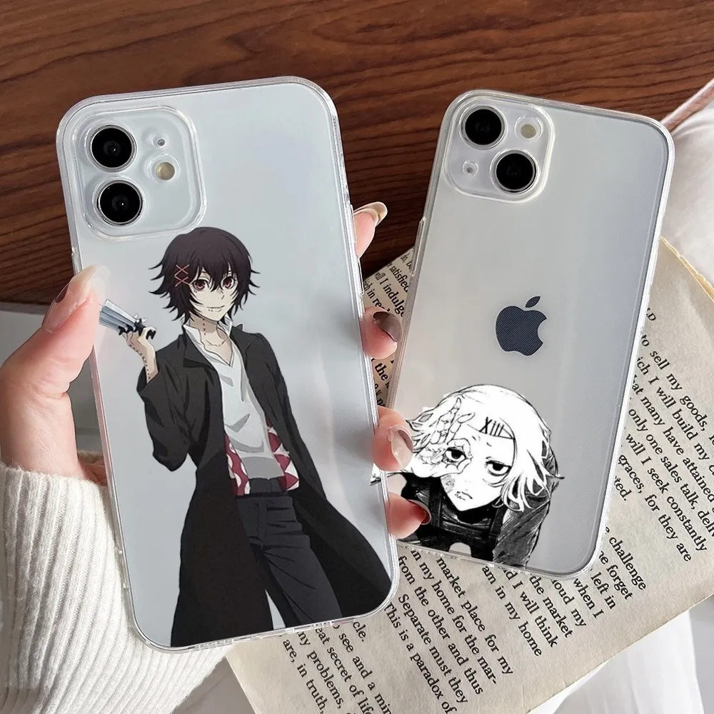 Anime JUUZOU SUZUYA Tokyo Ghouls Phone Case For Iphone 16 15 11 13 14 Pro Max 7 8 Plus X Xr Xs Max 12mini Transparent Cover