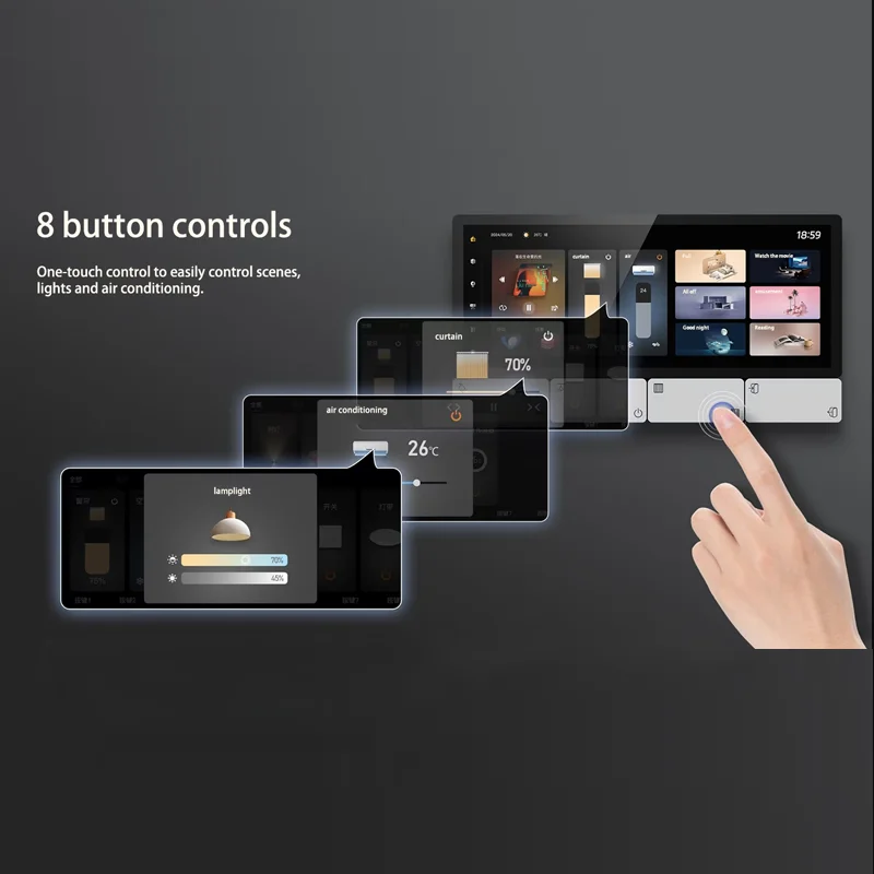 6 Inches Tuya Smart Home Touch Screen Control Panel Background Music Host Android Wifi Alexa Wall Amplifier With Tuya And Zigbee