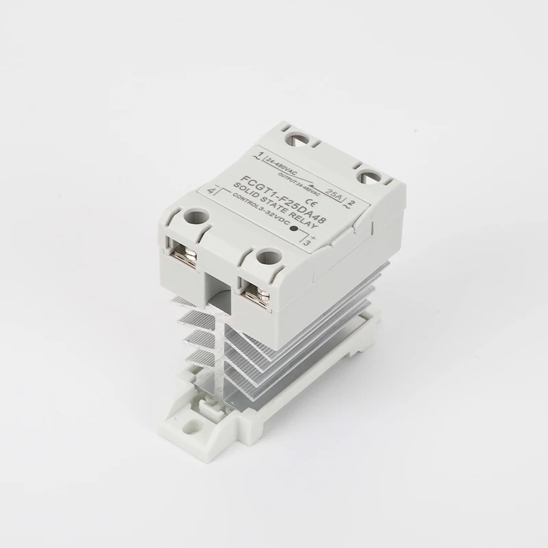 10A 25A 40A 60A 80A 100A Single Phase Slim SSR Solid State Relay With Heat Sink Industrial Relay DIN Rail Mount