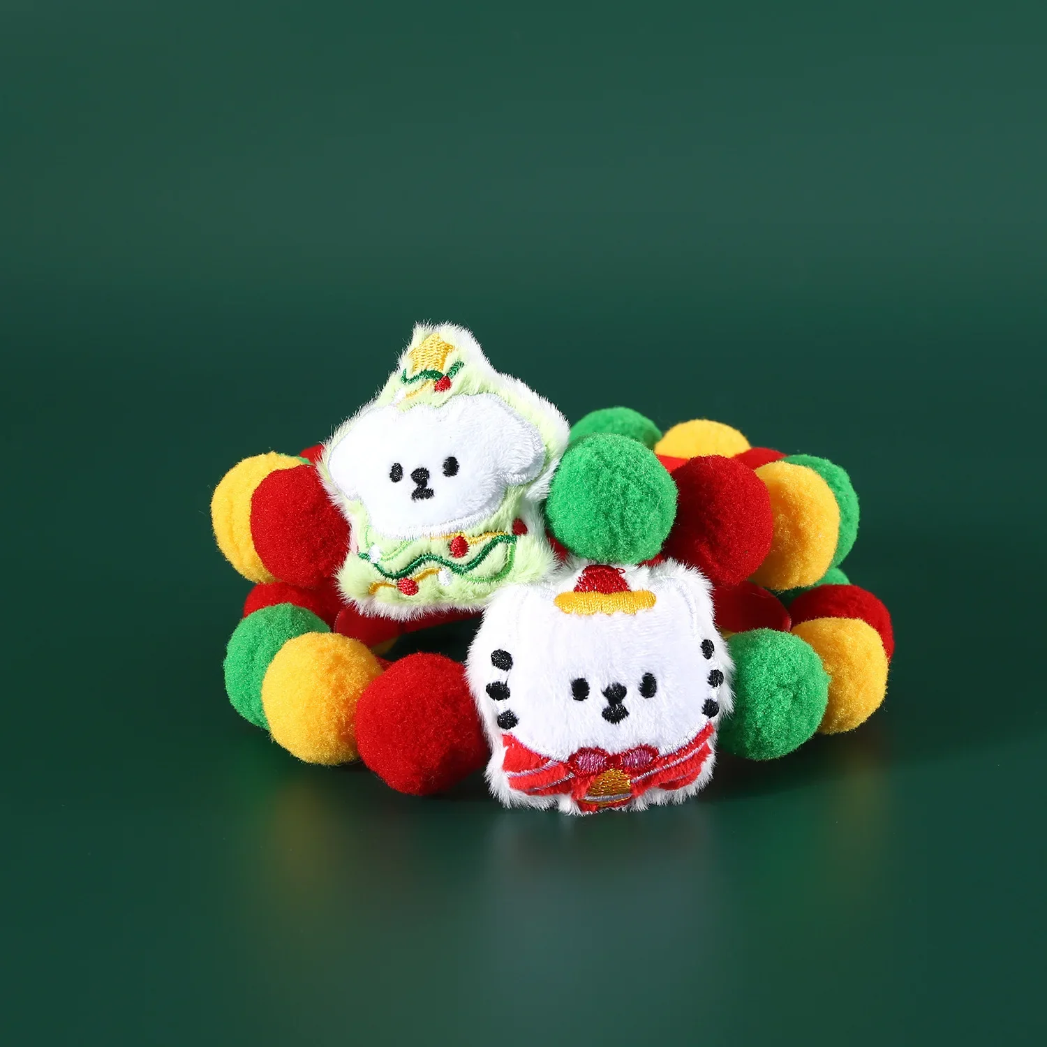 Bola de árbol de Navidad para perros y gatos, decoración navideña, decoración de Año Nuevo, Collar para mascotas, bufanda, bufanda de bola colorida de dibujos animados, Anime