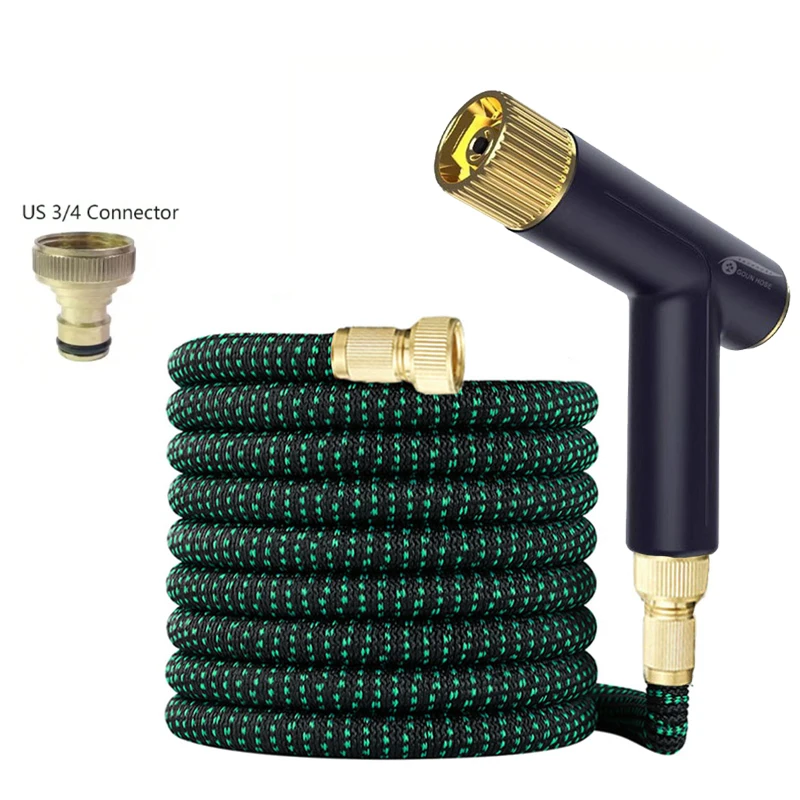 25FT-125FT Gardening Hose Expandable Magic Water Pipe Garden Daily Watering Tool High-Pressure Car Wash Cleaning Water Gun