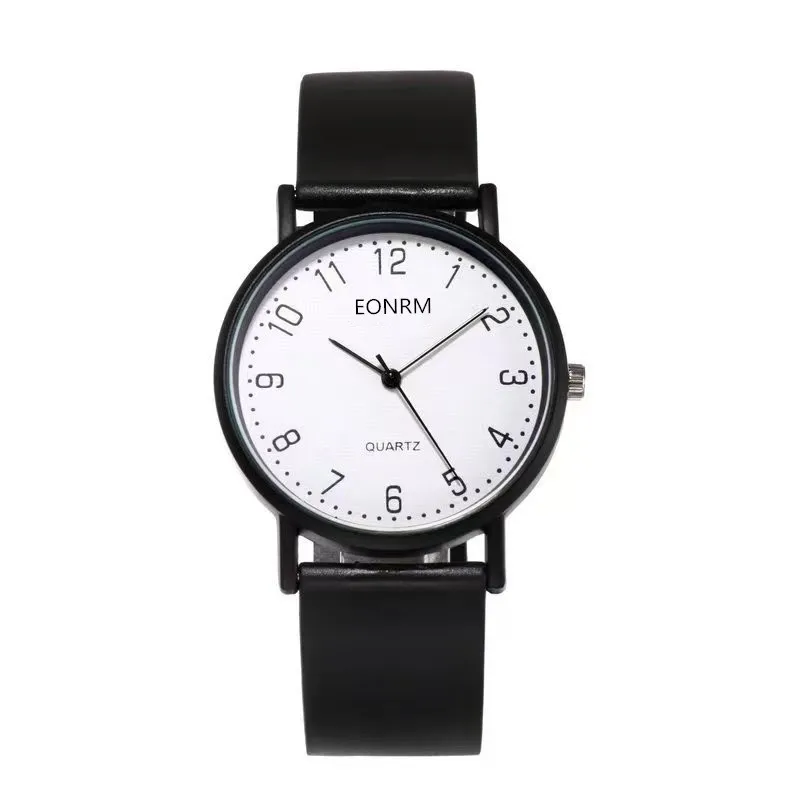 Fashion Women's Wristwatch Simple Black White Men Quartz Watch Silicone Strap Wristwatch Big Dial Woman Minimalist Lovers Watch
