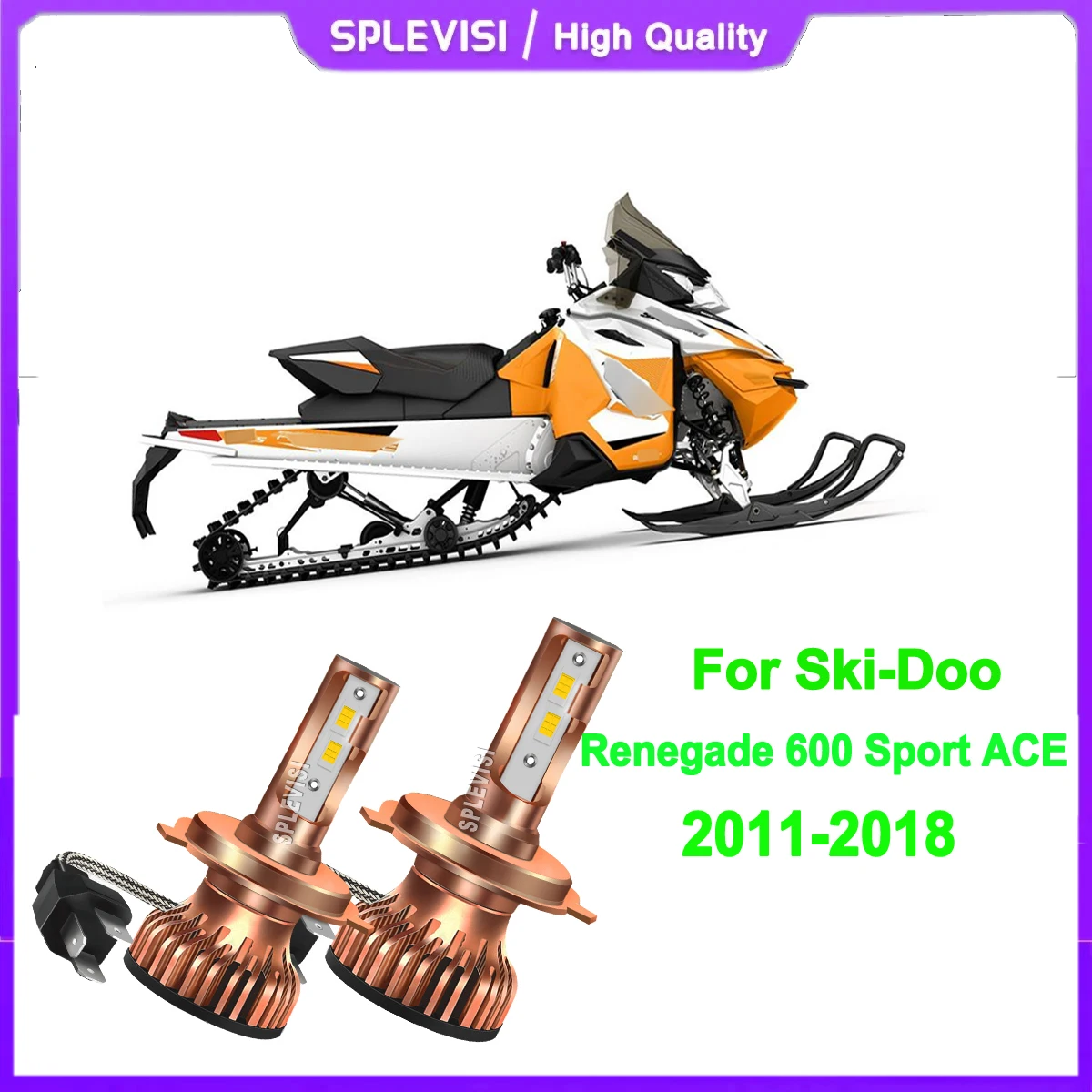 

H4 HS1 9003 led headlight to see wider for safer driving For Ski-Doo Renegade 600 Sport ACE 2011 2012 2013 2014 2015 2016-2018