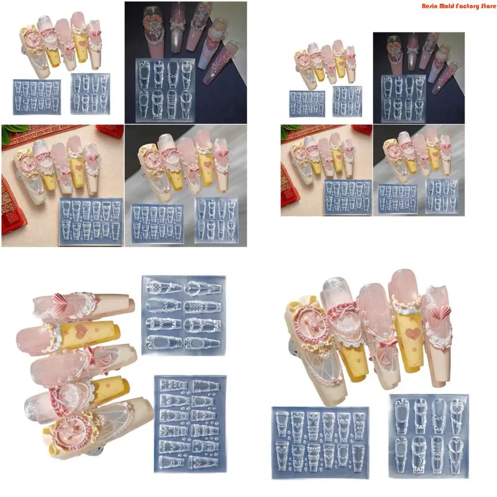 

MXME Silicone Embellishment Molds Cream Lace Theme Small Accessories Crafting Molds Present for Beauty Enthusiasts