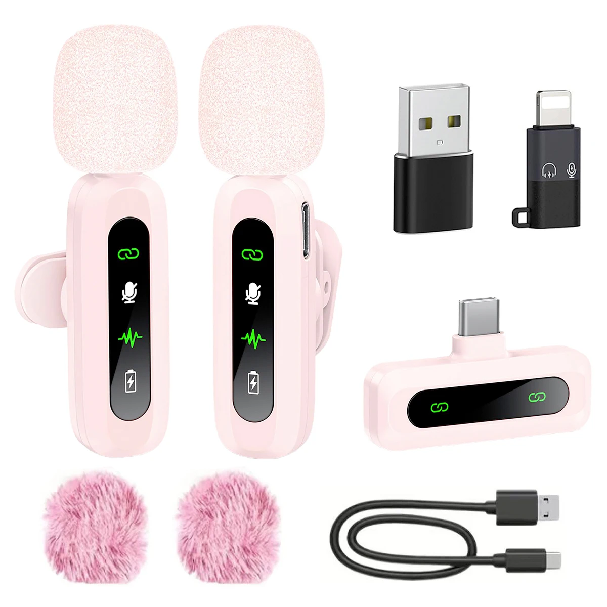 ميكروفون لاسلكي Lavalier لهاتف iPhone Android PC وتسجيل الصوت والفيديو وإلغاء الضوضاء ومشبك على ميكروفونات لـ Live Tiktok YouTube #1