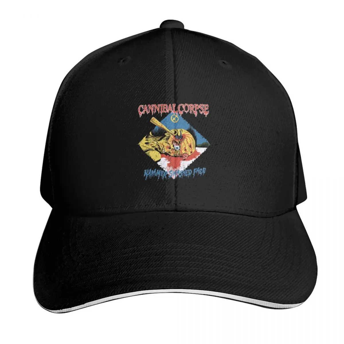 Hammer Smashed Face Baseball Cap Lightweight Packable Gift for Him Her Casual Daily Wear