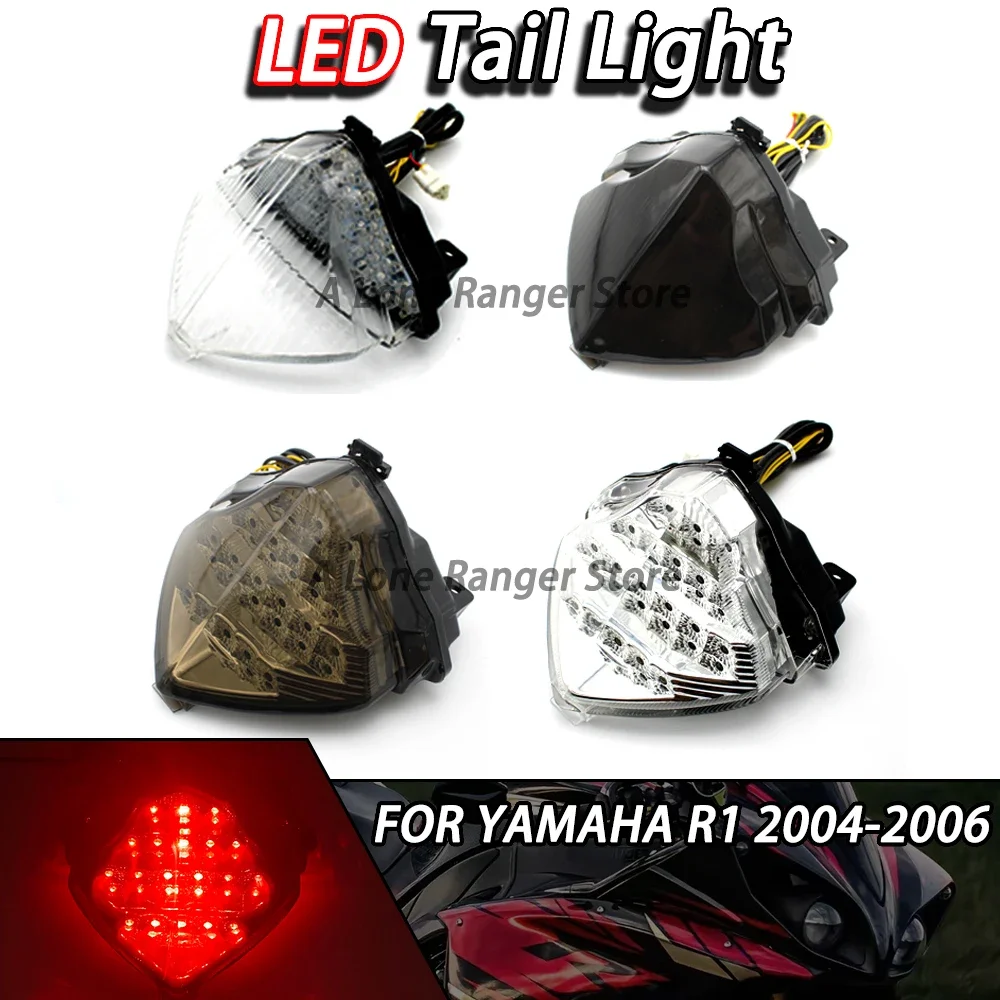 

R1 Motorcycle Smoke LED Rear Turn Signal Tail Stop Light Lamp Integrated For Yamaha YZF R1 2004 2005 2006 YZF-R1 YZF1000 04 05