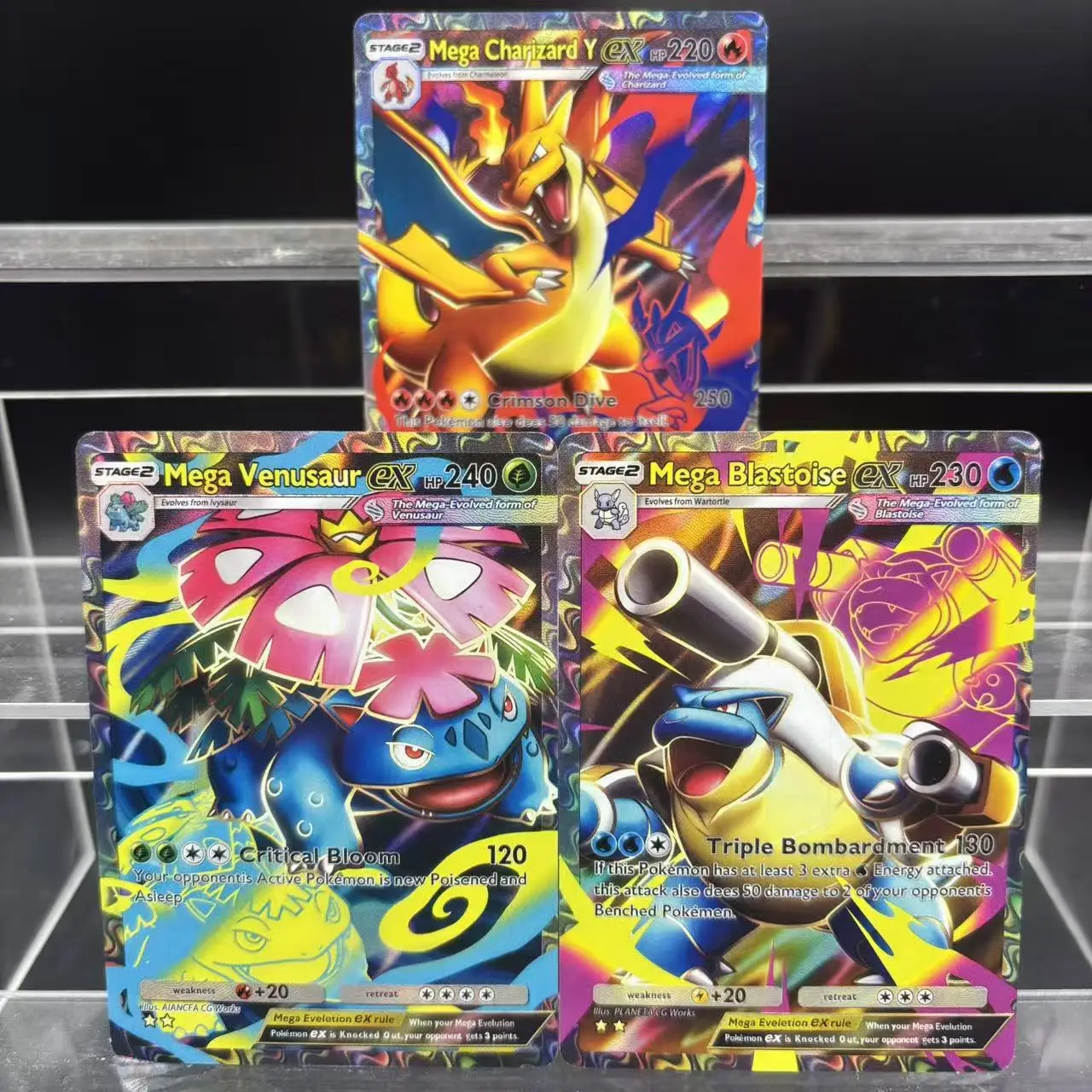 3 ピース/セット Diy 自作 PTCG ポケットセレナ・クレモント・グローリス・リザード英語フラッシュカードアニメコレクションカードおもちゃ