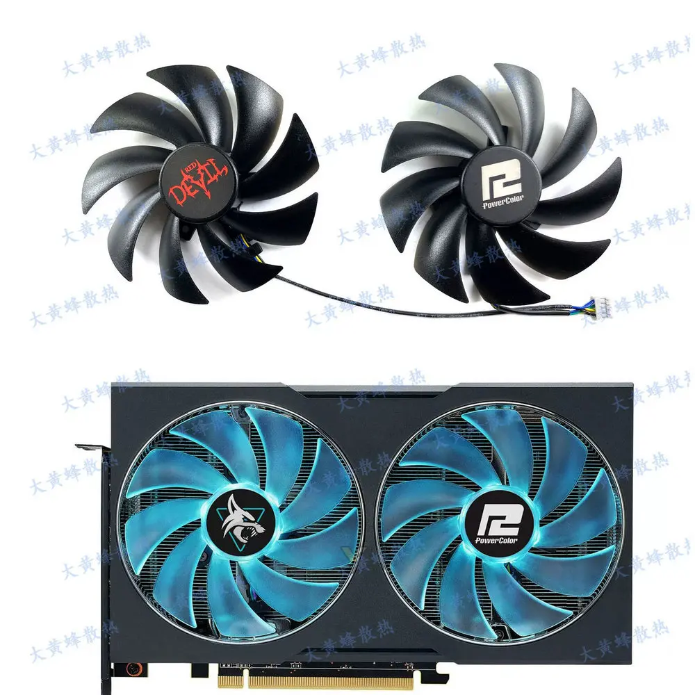 New Cooling Fan for POWERCOLOR RX7600 7600XT 16GB Hellhound Graphics Video Card