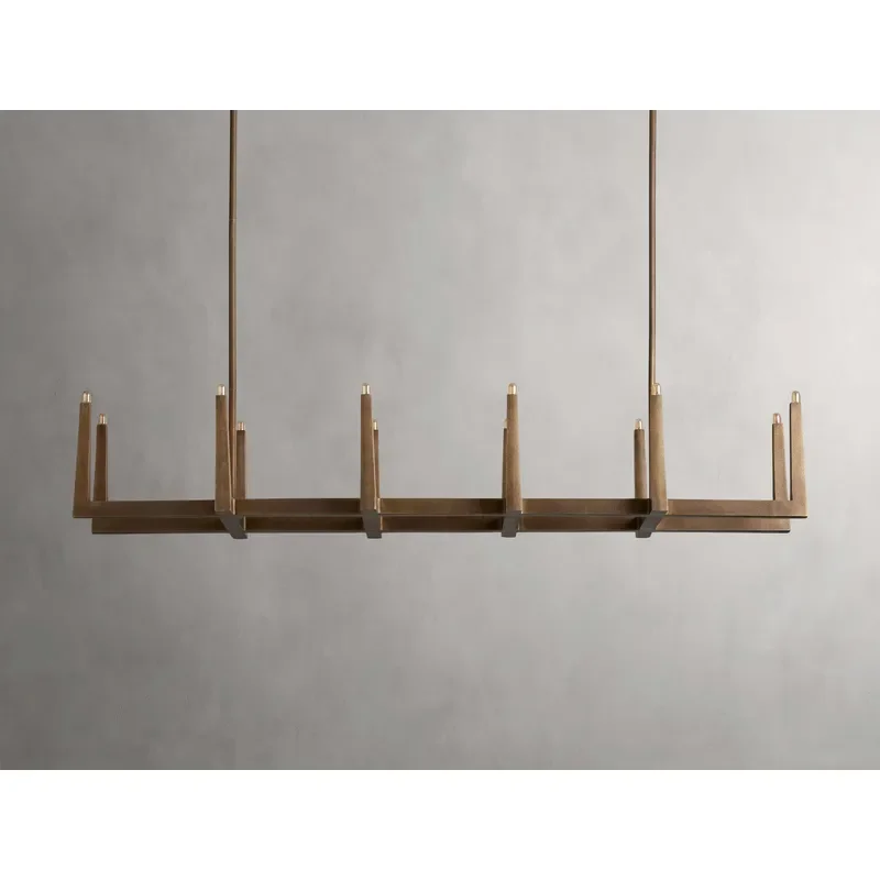 America Antique Retro Linear Decorative Chandelier Rustic Industrial Pendant Light Dining Room Living Room Kitchen Island
