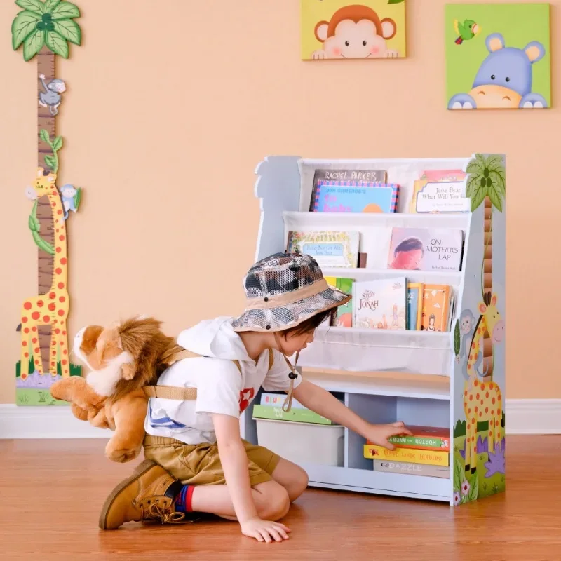 Sunny Safari Kids Book Display Storage Cabinet