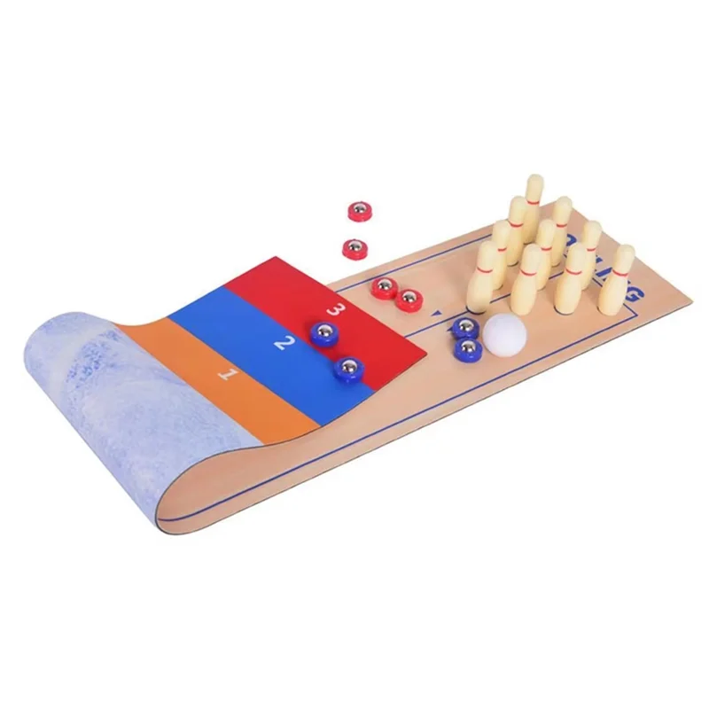 

CYGJ-3 In 1 Table Shuffleboard Game Curling Bowling Table Top Games For Home Party Gift For Children And Adults