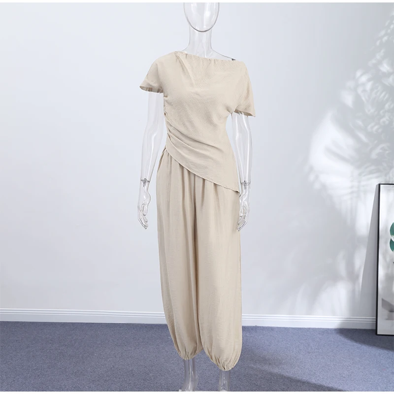 One Shoulder Women Dress Solid Color Waist Cinched Long Dress Sleeveless Backless Slim Fit Elegant Draped Stylish Party Wear