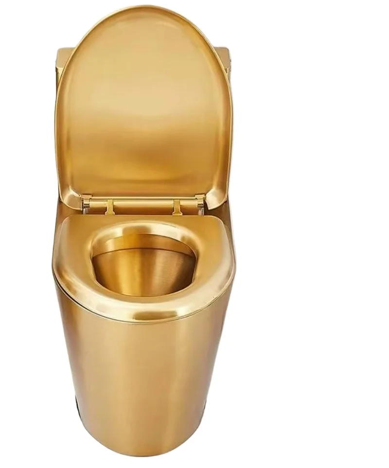 Modern design dual-flush, 304 stainless steel integrated hotel and prison bathroom restroom in gold