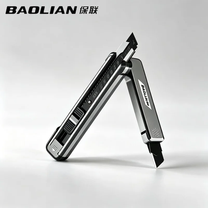 BAOLIAN Mini Safety Knife Steel T Shape Blade ABS Non Slip Handle Self Locking Retractable for School Office Cutting Tool SK2