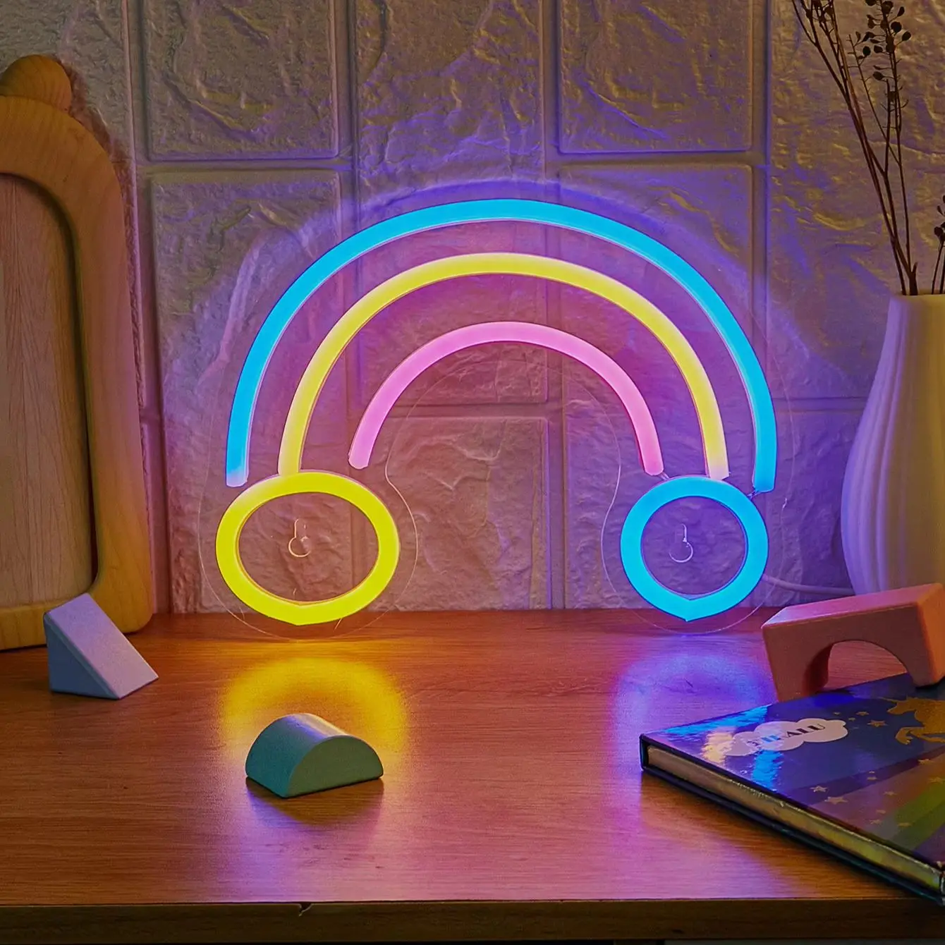 Chi-buy LED Neon Cartoon rainbow USB Powered Neon Signs Decor Lamp Signs Birthday Gift Wall Art For Bedroom Room Bar Shop