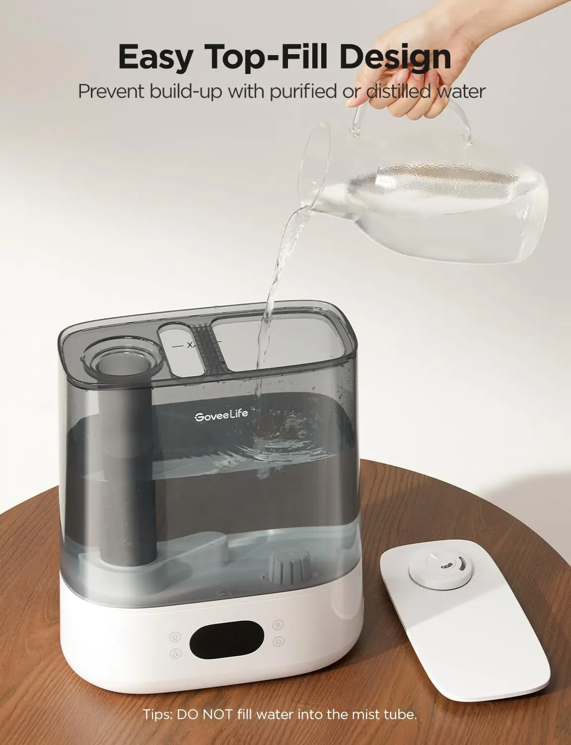 Smart Humidifiers for Bedroom, 6L Cool Mist Top Fill for Large Room, Humidity Sensor, Auto Mode