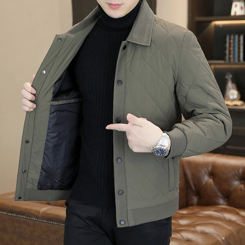 2026 Winter New Style Men's Fashion Casual Thick Collar Cotton Jacket - Versatile Coat