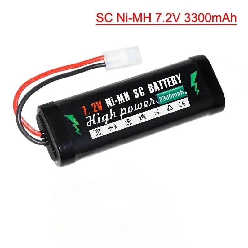 7.2V High Capacity 3300mAh Flat NiMH Battery Pack for RC Car with Tamiya Plug