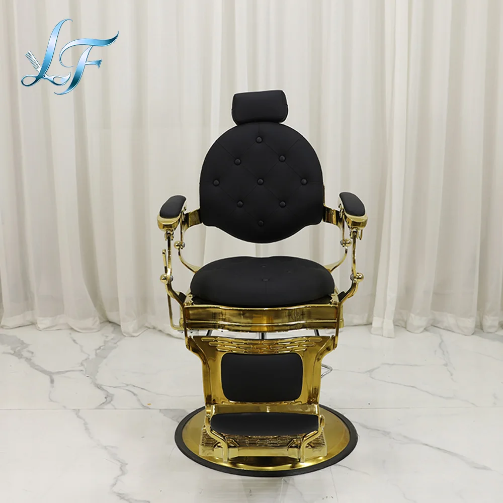 Luxury Retro Manually Adjustable Barber Chair Hair Cutting Practical Furniture For Professional Salon Barbershop Use