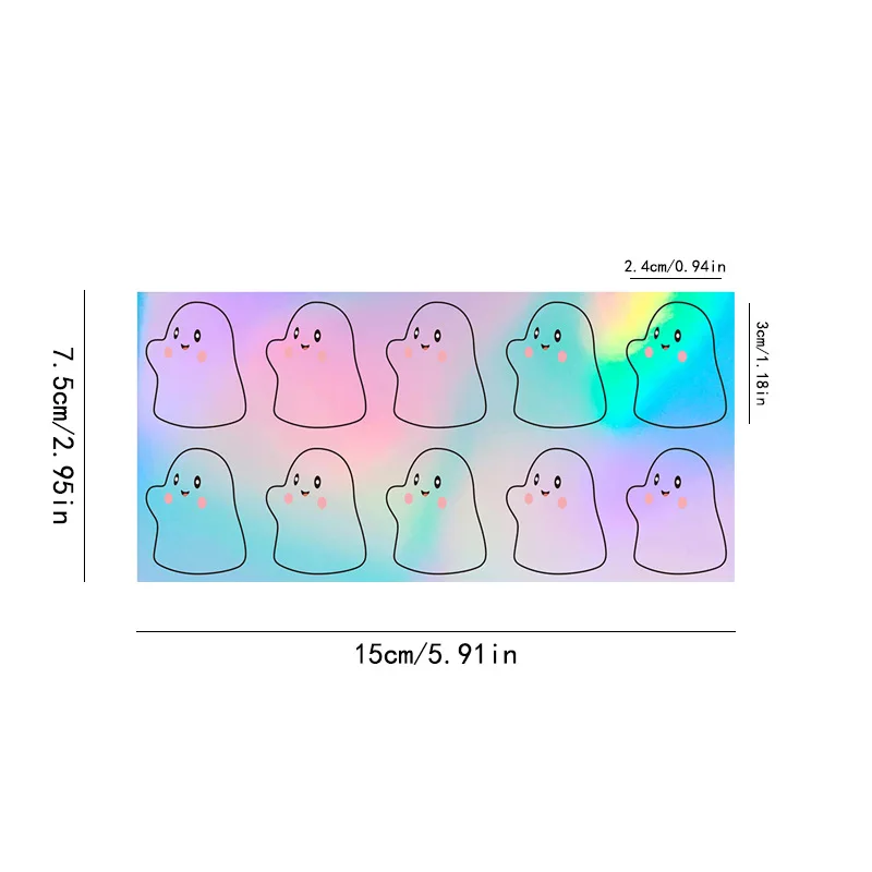ملصقات شبح الهالوين ليزر لطيف بو شبح ثلاثي الأبعاد ملصق شارات لأجهزة الكمبيوتر المحمول مغلف مجلة ديكور لوازم الحفلات