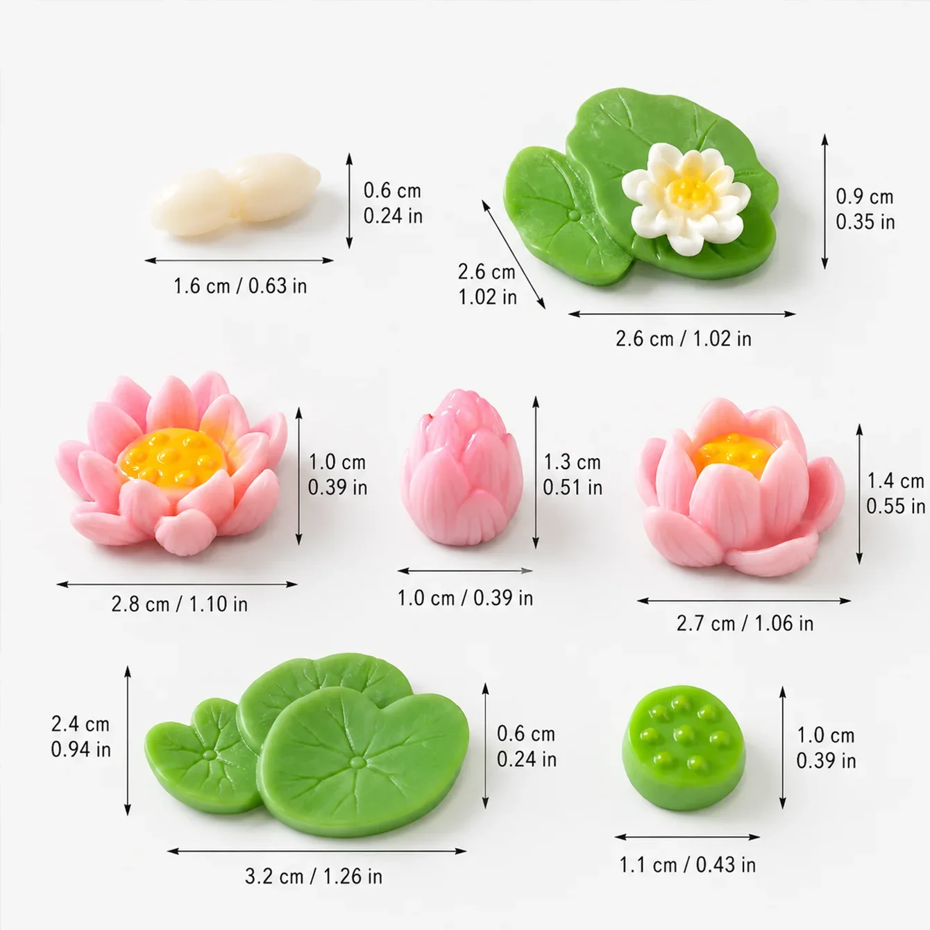 7-piece mini micro-landscape lotus pond combination accessories, desktop decoration, aquarium decoration, mini floral ornaments,
